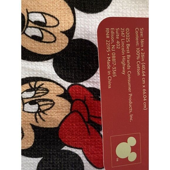 2 Pack Disney Mickey & Minnie Mouse Valentines Kitchen Towels 16 X 26” NEW - Picture 3 of 10